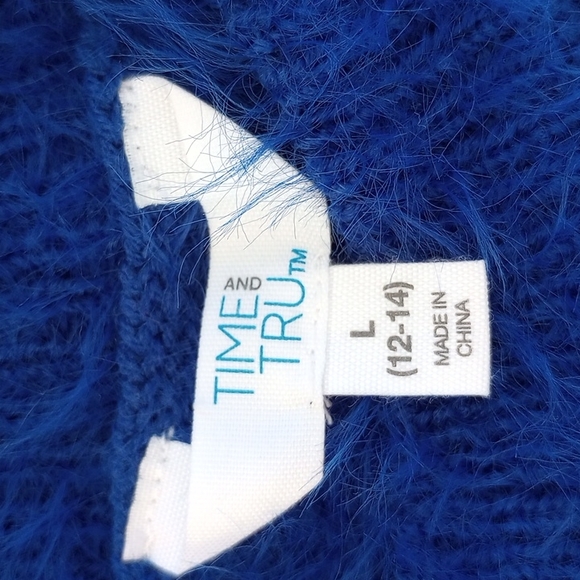 Time and Tru Ladies Chunky Knit Sweater Size:L Color:Blue, Red, Yellow - Picture 7 of 9